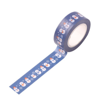 Cinta de Washi Multicolor Navidad Muñeco de nieve Navidad 15mm, 1 Unidad (Aprox 10 M/Rollo)
