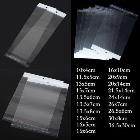 Plastic SelfSeal Bags Rectangle Transparent W/ Hang