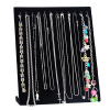 Picture of Velvet Jewelry Necklace Displays Stand Rack Rectangle Black 25.3cm(10") x 20.3cm(8") , 1 Piece