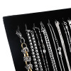 Picture of Velvet Jewelry Necklace Displays Stand Rack Rectangle Black 25.3cm(10") x 20.3cm(8") , 1 Piece