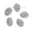 Image de Cabochon Dôme en Résine Druzy Ovale Argent 18mm x 13mm, 50 Pcs
