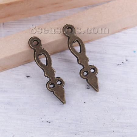 Imagen de Zamak Colgantes Charms Reloj de Mano Tono Bronce 26mm x 6mm, 50 Unidades
