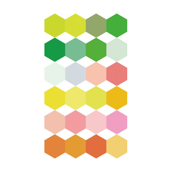 Изображение Бумага Записка Разноцветный Шестиугольник 35мм x 30мм, 1 экз. (примерно 48 ШТ)