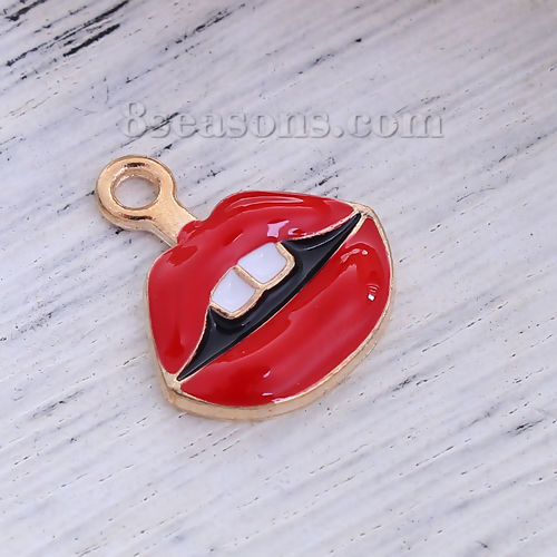 Picture of Zinc Based Alloy Makeup Charms Tooth & Lip Enamel 
