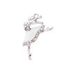 Picture of Zinc Based Alloy Charms Ballerina Silver Tone Clear Rhinestone White Enamel 28mm(1 1/8") x 18mm( 6/8"), 10 PCs