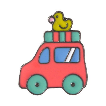 Pin Brooches Car Duck Red 28mm x 23mm, 1 Piece