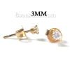 Picture of Stainless Steel & Cubic Zirconia Ear Post Stud Earrings Round