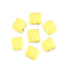 Picture of Zinc Based Alloy Enamel Spacer Beads Two Holes Rectangle Pale Yellow About 9mm x 8mm, Hole: Approx 2.1mm, 10 PCs