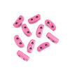 Picture of Zinc Based Alloy Enamel Spacer Beads Two Holes Rectangle Fuchsia About 8mm x 3mm, Hole: Approx 1.1mm, 10 PCs