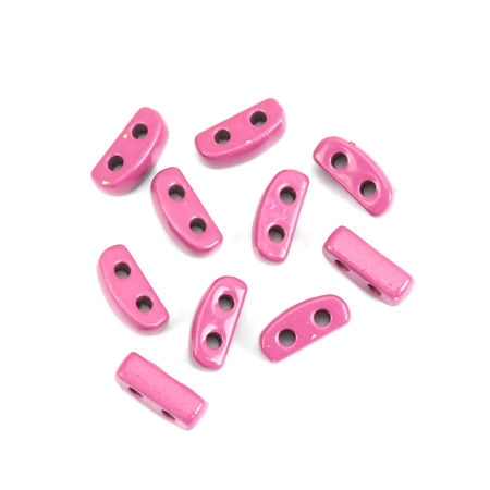 Zinc Based Alloy Enamel Spacer Beads Two Holes Rectangle Fuchsia About 8mm x 3mm, Hole: Approx 1.1mm, 10 PCs