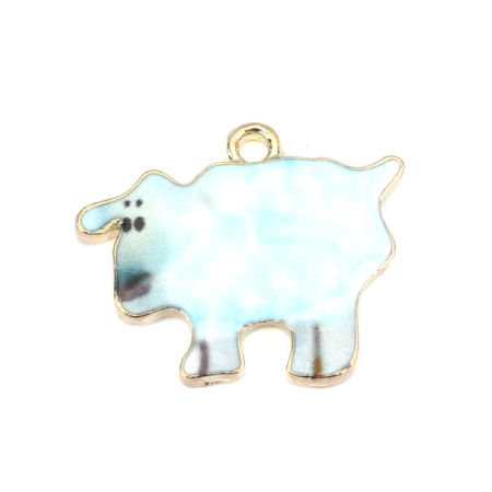 Zinc Based Alloy Charms Sheep Enamel 