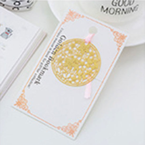 Picture of Bookmark Sakura Flower Gold Plated Hollow 11cm x 6.6cm, 1 Piece
