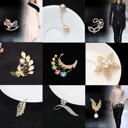 Pin Broschen Blume Klarer Strass