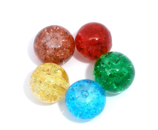 Picture of Glass Loose Beads Round Crackle