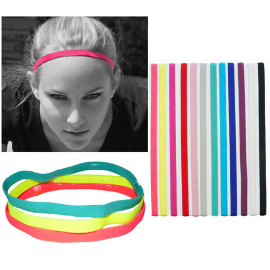 Picture of Gray - Non-slip candy-colored elastic sports rubber sports yoga hair band