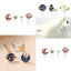 Picture of Zinc Based Alloy Ear Post Stud Earrings Set Gold Plated Pink Planet Moon Imitation Pearl 12mm x 8mm - 3mm, Post/ Wire Size: (21 gauge), 1 Set