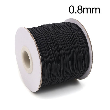 ナイロン ジュエリー ワイヤー 糸 数珠糸替え 念珠糸替え 黒 弾力 0.8mm、 1 巻 (約 100 メートル/巻)