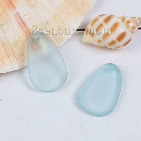 Resin Sea Glass Charms Drop Frosted
