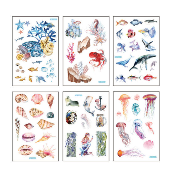 Picture of DIY Scrapbook Deco Stickers Mixed Marine Animal 