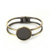 Imagen de Latón Brazalete Ronda Tono Bronce Base Camafeo (Fits 25mm) 20cm longitud, 1 Unidad