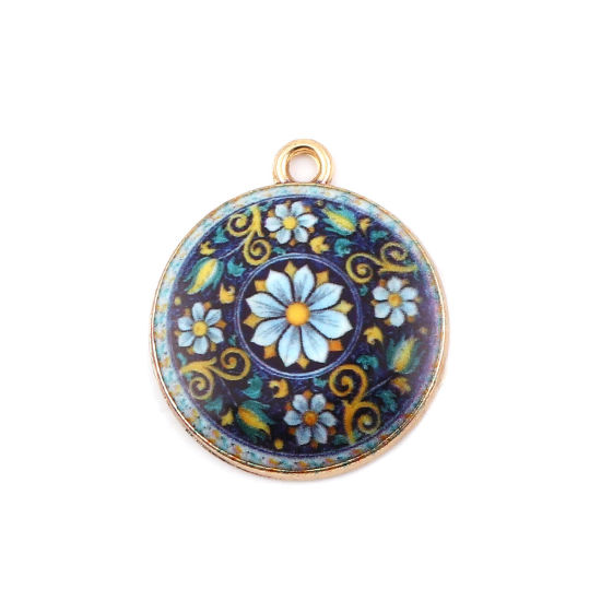 Picture of Zinc Based Alloy Charms Round Disc Flower