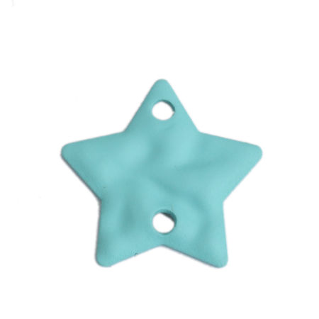 Zinc Based Alloy Connectors Star Skyblue 16mm x 15mm, 10 PCs