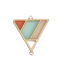 Picture of Zinc Based Alloy Enamel Connectors Triangle Gold Plated Multicolor Hollow 25mm x 23mm, 5 PCs