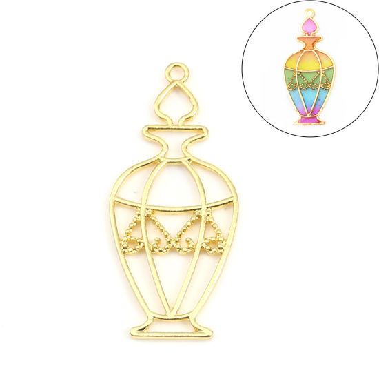 Picture of Zinc Based Alloy Open Back Bezel For Resin Gold Plated Perfume Bottles 53mm x 24mm, 5 PCs
