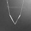 Imagen de Acero Inoxidable Collares Tono de Plata Alfabeto Inicial /Letras Mensaje " V " 51.5cm longitud, 1 Unidad