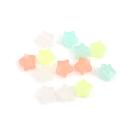 Acrylic Beads Pentagram Star At Random Glow In The Dark 