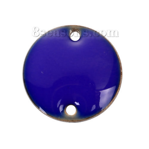 Picture of Brass Enamelled Sequins Connectors Round Unplated Enamel                                                                                                                                                                                                      