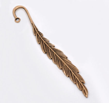 Copper Tone Feather Charm Bookmarks 