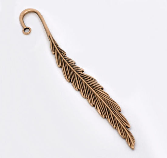 Picture of Copper Tone Feather Charm Bookmarks 