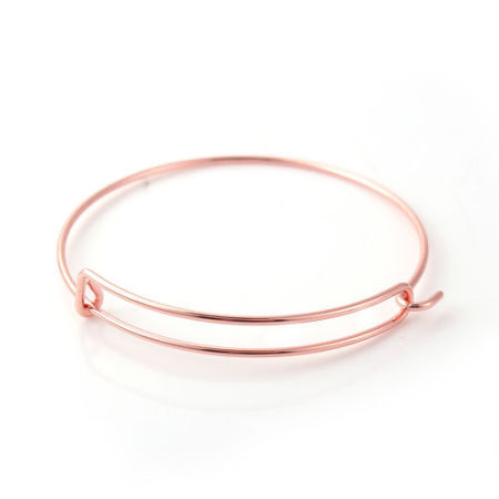 Eisenlegierung Armband Rund Rosegold Zum Öffnen 21cm lang, 5 Stück