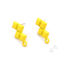 Picture of Zinc Based Alloy Ear Post Stud Earrings Findings Z-shape Yellow W/ Loop 19mm x 10mm, Post/ Wire Size: (21 gauge), 10 PCs