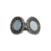 Imagen de Hierro Corchetes Magnéticos Bola de Gunmetal, Claro Circón Artificial 18mm x 13mm, 4 Unidades