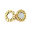 Picture of Iron Based Alloy Magnetic Clasps Ball Gold Plated Clear Cubic Zirconia 21mm x 14mm, 4 PCs