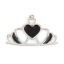 Picture of Zinc Based Alloy Pendants Crown Silver Tone Black & White Enamel 51mm(2") x 32mm(1 2/8"), 2 PCs