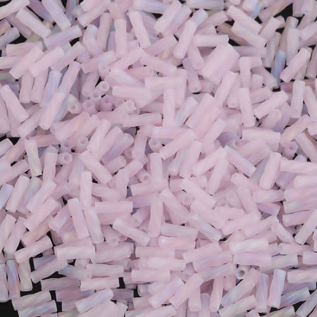 Glass Beads Twisted Bugle AB Rainbow Frosted 