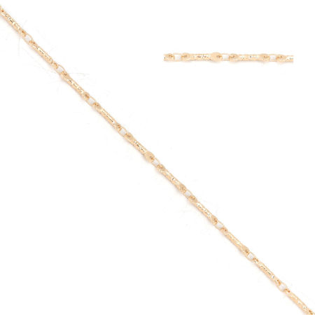 Eisenlegierung Schmuckkette Kette Vergoldet Streifen 12x3mm, 1 Meter