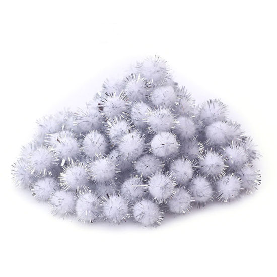 Image de Pompon Gris Clair Balle 15mm Dia., 1 Paquet (Env. 100 PCs/Paquet)