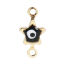 Image de Connecteurs en Laiton Etoile Doré Noir Œil Mauvais Émail 11mm x 6mm, 10 Pcs