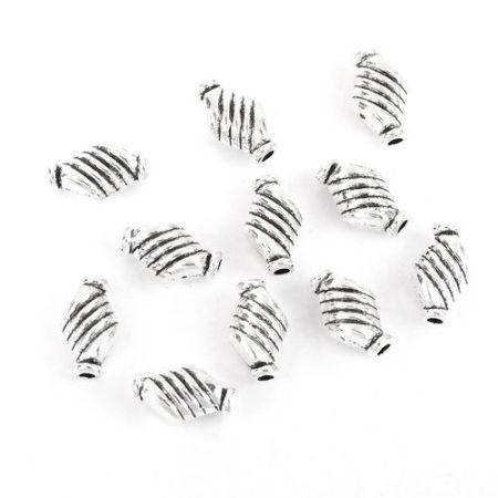 Zinc Based Alloy Spacer Beads Irregular Stripe 