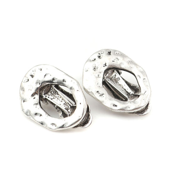 Picture of Zinc Based Alloy Ear Clips Earrings Findings Oval 