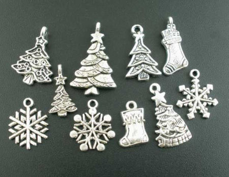 Mixed ChristmasThemed Charms Pendants Findings
