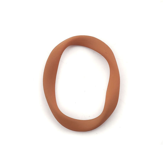 Bild von Zinklegierung Charms Oval Braun Verdreht 25mm x 20mm, 10 Stück