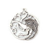 Picture of Zinc Based Alloy Pendants Three-headed Dragon Antique Silver Color 35mm(1 3/8") x 32mm(1 2/8"), 10 PCs