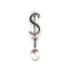 Picture of Zinc Based Alloy 3D Pendants Spoon Antique Silver Color Dollar Sign 37mm(1 4/8") x 9mm( 3/8"), 30 PCs
