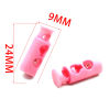 Изображение Pink - 24mm x 9mm 10pcs Plastic Cord Lock Stopper 2 Holes Toggle Hat Elastic Rope Lock Clips Shoelace Clamp DIY Garment Accessories