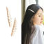 Picture of Hair Clips Findings Gold Plated Creamy-White Strip Imitation Pearl 7.4cm x 1.2cm, 5 PCs